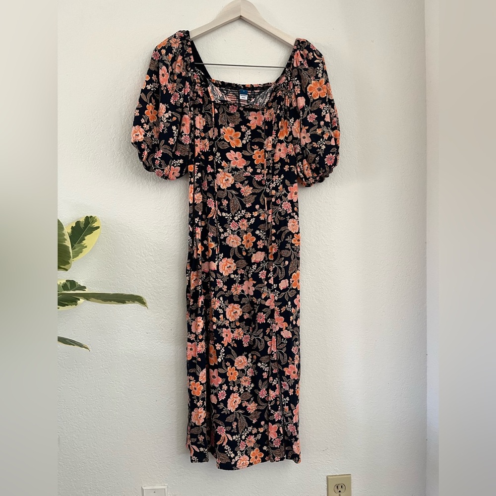 Floral Puff Sleeve Maxi Dress